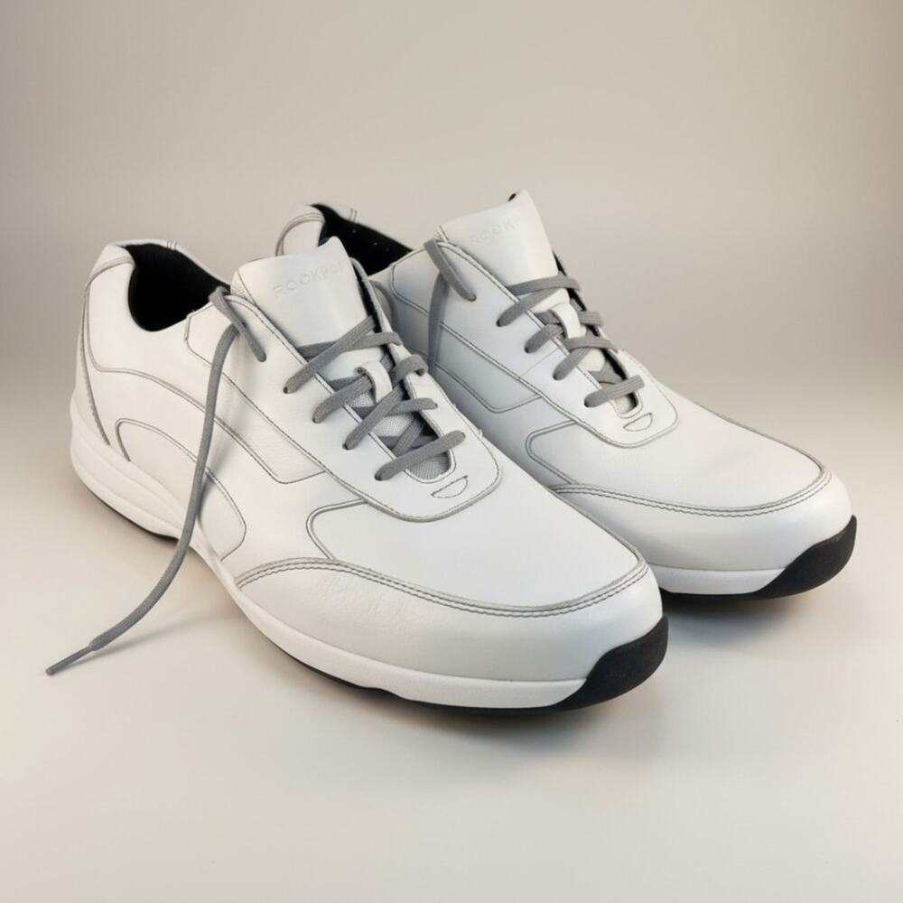 Rockport ProWalker NEXT Ubal Mens White Leather Comfort Shoes Size 14